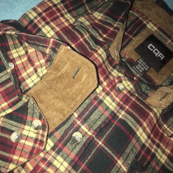 CQR men's 2XL Corduroy Collar & Cuffs Flannel - Picture 2 of 5